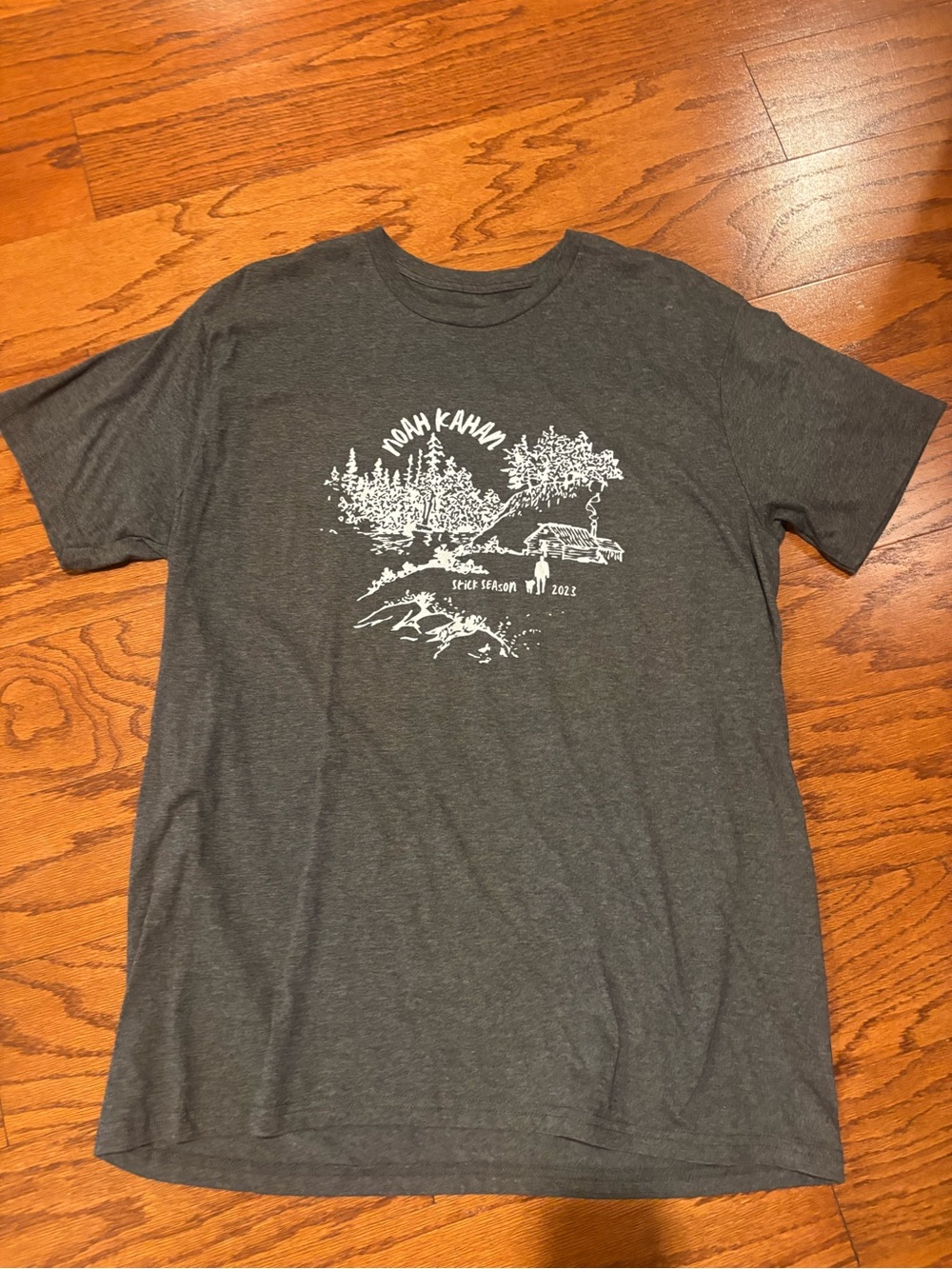 Noah Kahn Gildan Charcoal Short Sleeve Crewneck Tee with White Nature Graphic